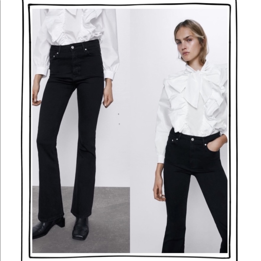 ZARA HIGH WAISTED SKINNY FLARE JEANS